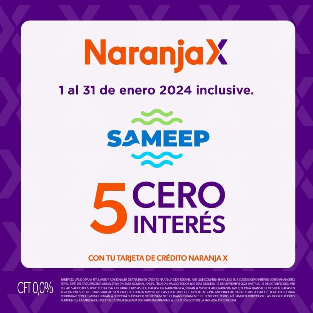 SAMEEP EXTIENDE EL PAGO EN CUOTAS SIN INTERÉS CON TARJETAS DE CRÉDITO
