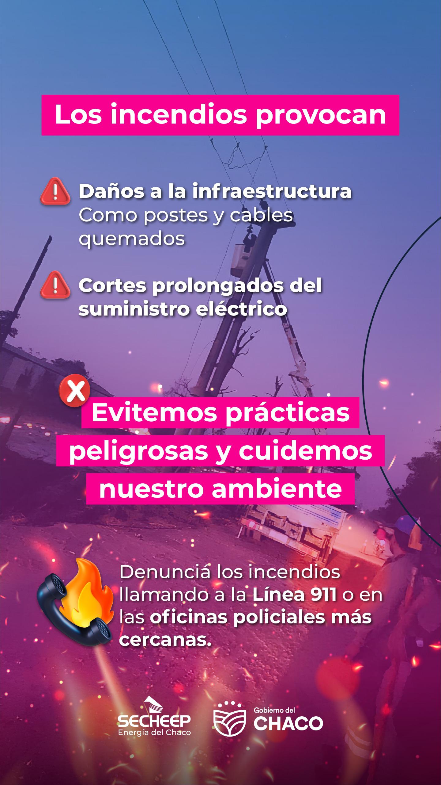 ALERTA POR INCENDIOS RURALES QUE DAÑAN A LA RED ELÉCTRICA