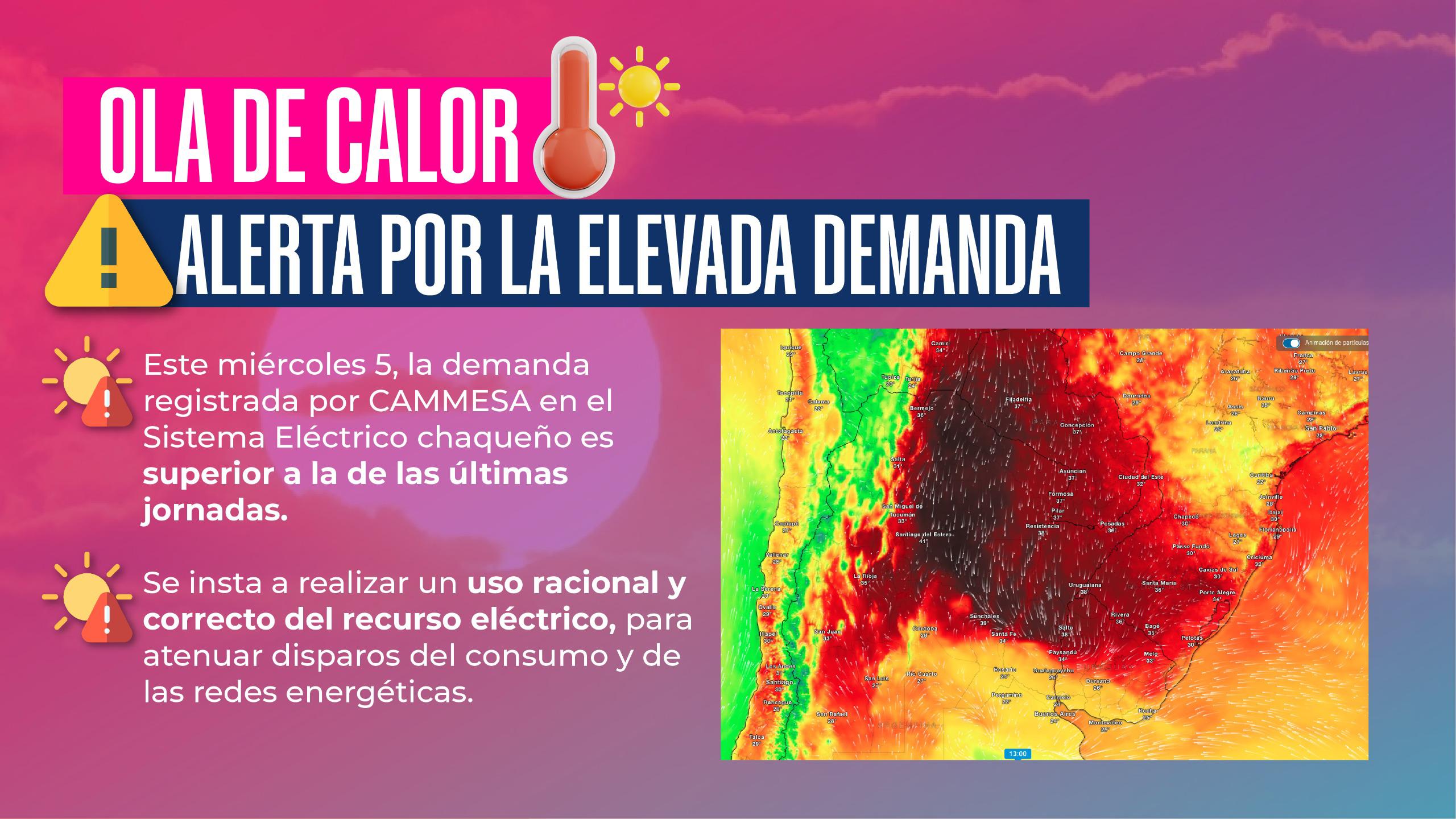 OLA DE CALOR: SECHEEP EN ALERTA, ANTE LA ELEVADA DEMANDA ENERGÉTICA