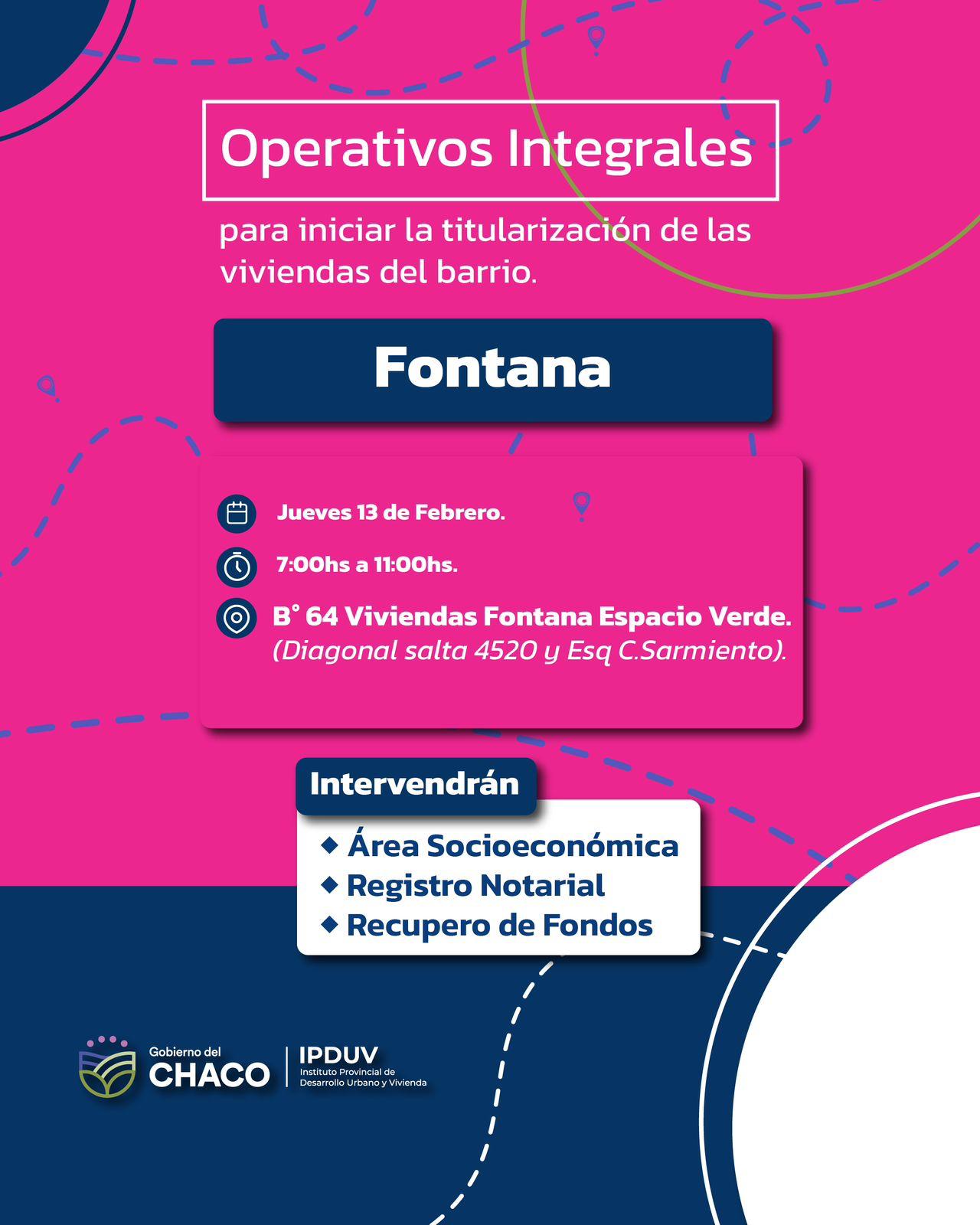 OPERATIVO DEL IPDUV PARA TITULARIZACIÓN DEL BARRIO 64 VIVIENDAS DE FONTANA