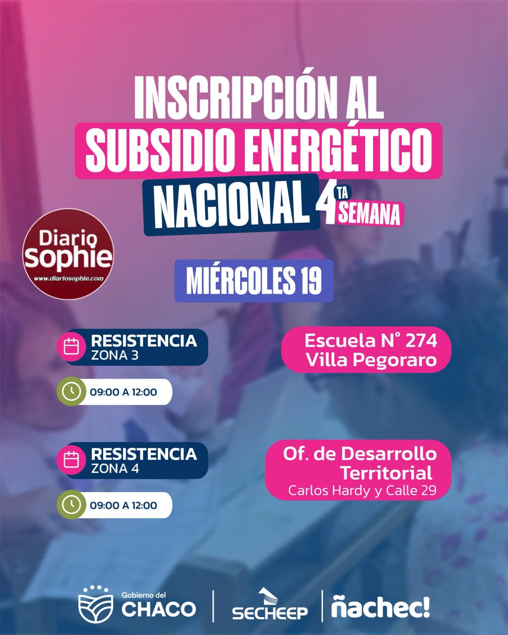 LLEGA A RESISTENCIA, EL OPERATIVO DE INSCRIPCIÓN AL SUBSIDIO ELÉCTRICO NACIONAL Y DE ASESORAMIENTO DEL 
