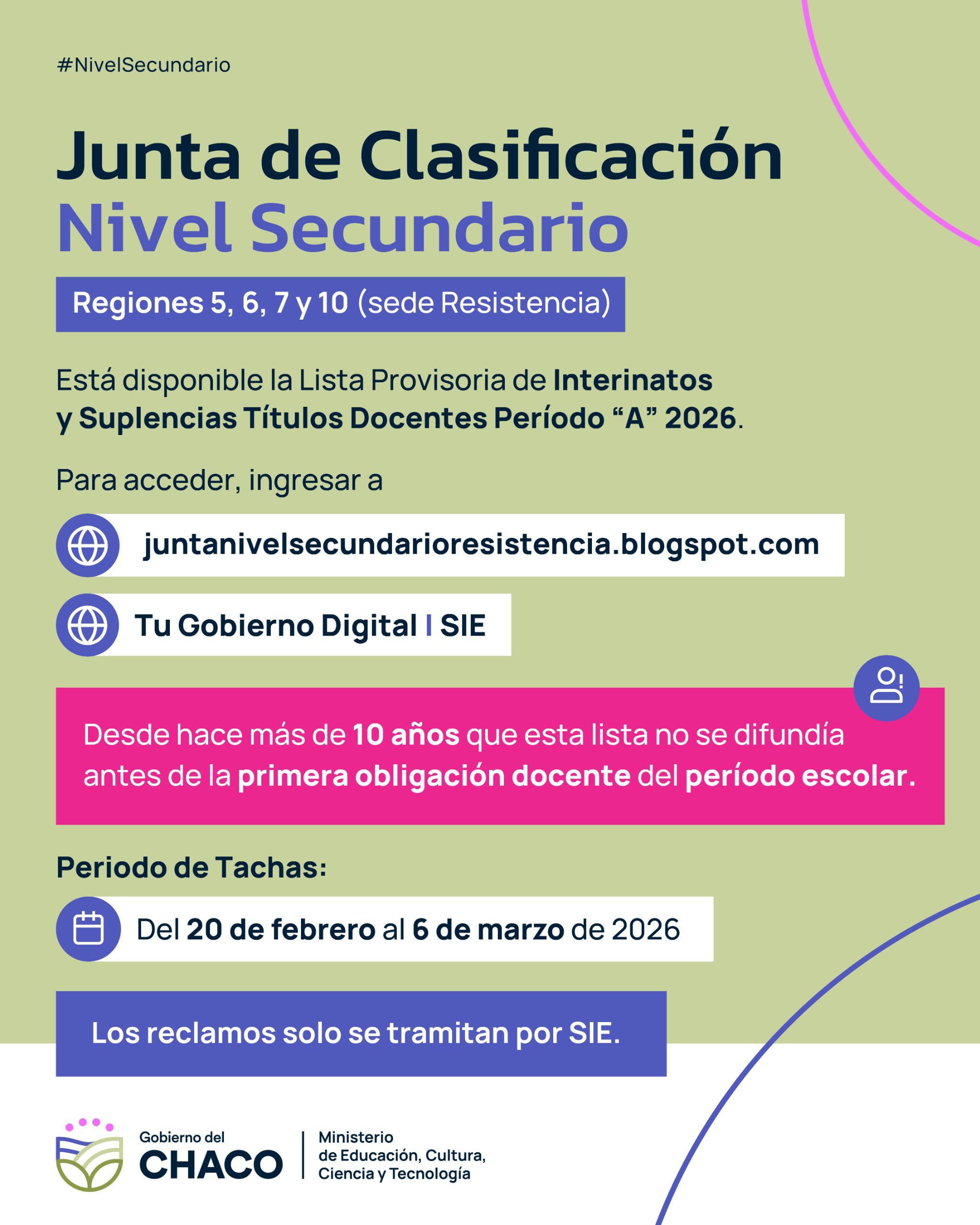 EDUCACIÓN: PUBLICARON LA LISTA PROVISORIA DE INTERINATOS Y SUPLENCIAS 2026 PARA SECUNDARIA