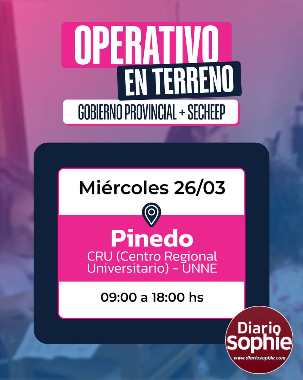 CONTINÚA EL OPERATIVO EN TERRENO: EL GOBIERNO PROVINCIAL, A TRAVÉS DE SECHEEP, ATENDERÁ CONSULTAS EN PINEDO
