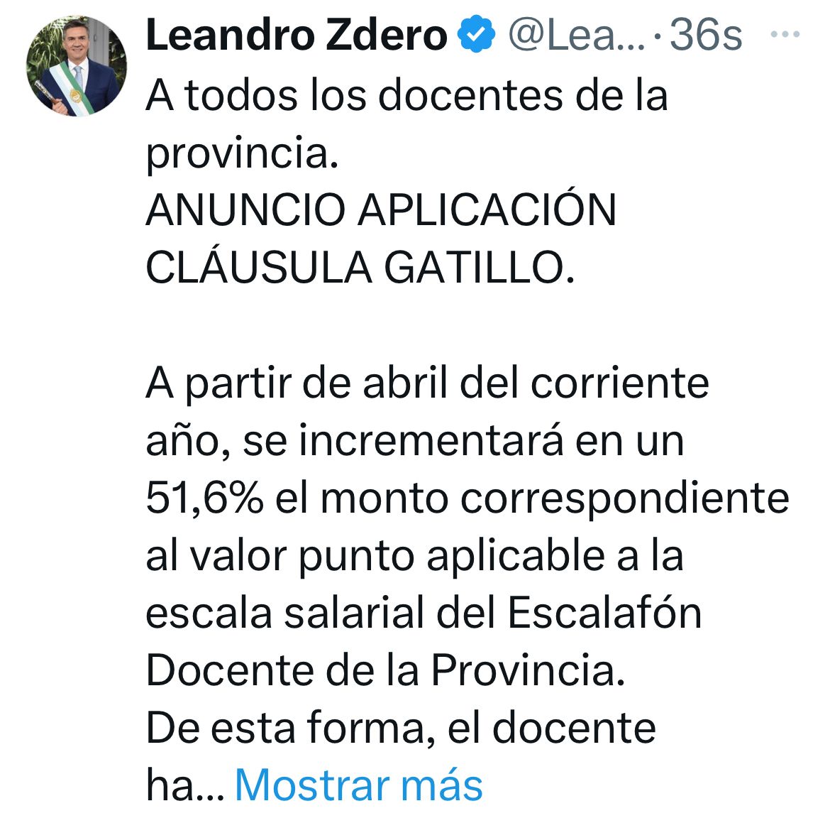 EL GOBERNADOR ANUNCIÓ LA APLICACIÓN DE LA CLÁUSULA GATILLO