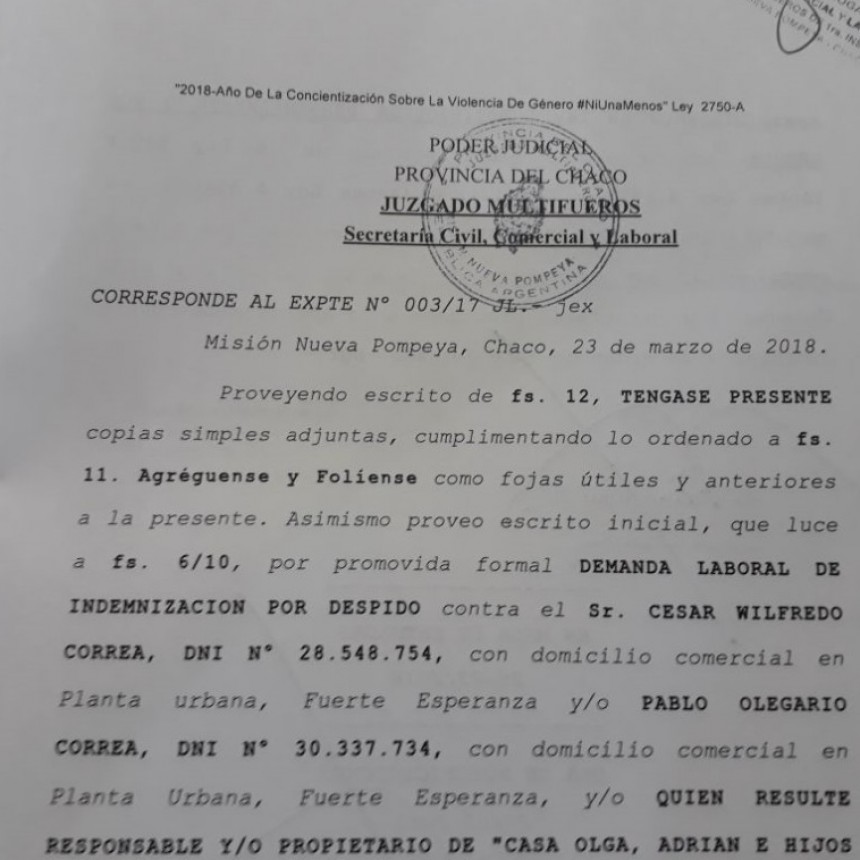 EMPLEADO DENUNCIA A LOS CORREAS, NO LO INDEMNIZARON, LO HACÍAN TRABAJAR Y NO LES PAGABAN COMO CORRESPONDE