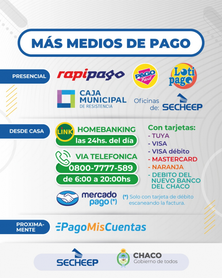 Secheep agregó nuevos métodos para el pago de las facturas de luz
