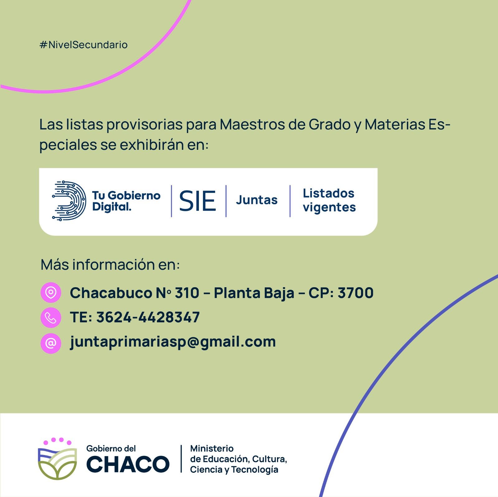 JUNTA DE CLASIFICACIÓN NIVEL PRIMARIO: PERÍODO DE TACHAS DE INTERINATOS Y SUPLENCIAS