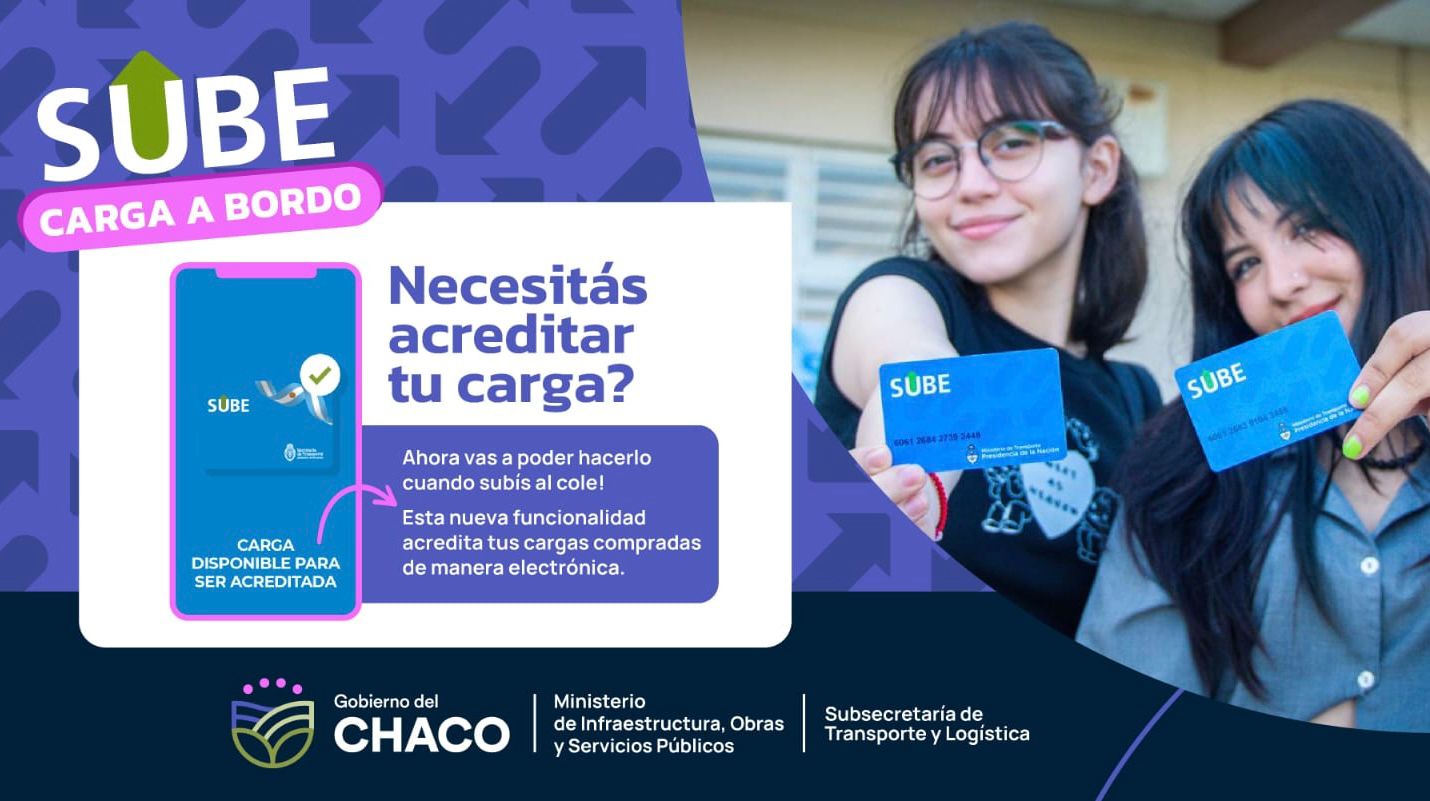 SUBE: “CARGA A BORDO” YA SE ENCUENTRA DISPONIBLE EN COLECTIVOS DEL GRAN RESISTENCIA