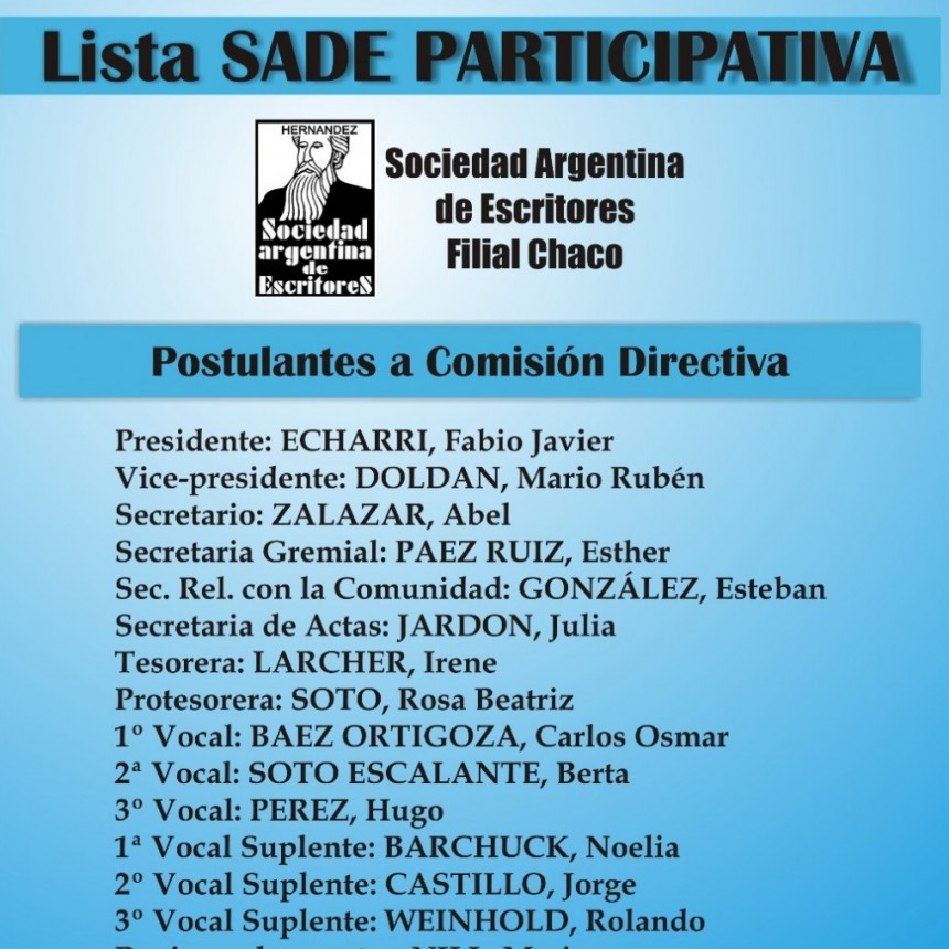  SADE FILIAL CHACO LLAMA A SUS SOCIOS A ELECCIONES