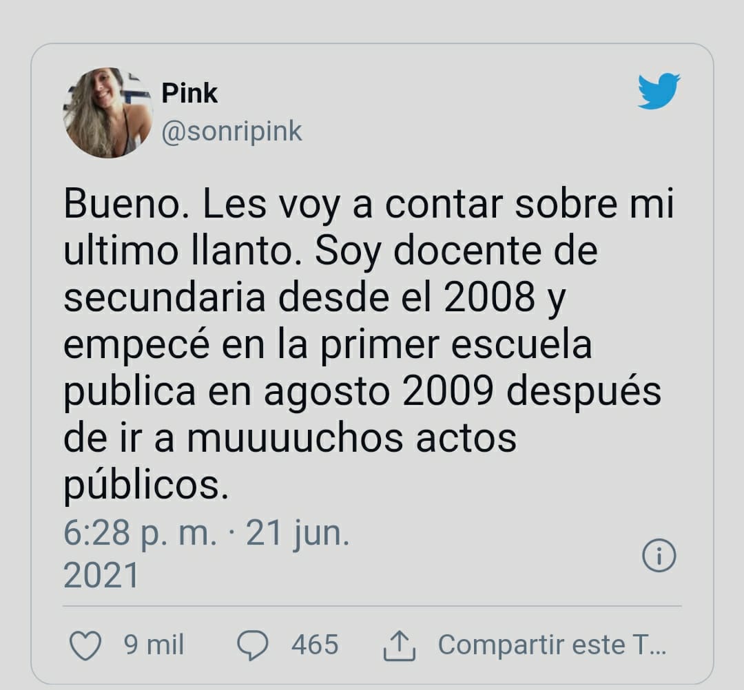 Una docente publicó un descargo en Twitter sobre la decadencia en la educación y se hizo viral
