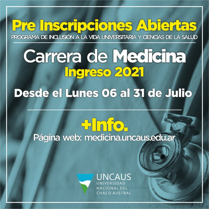 UNCAus abrió preinscripciones para el Programa de Ingreso a la carrera de Medicina