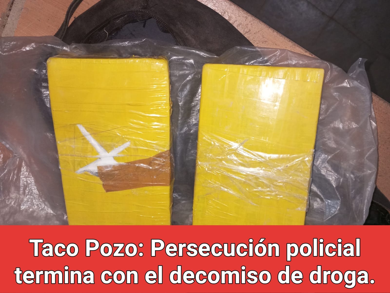 Taco Pozo: Persecución policial termina con el decomiso de droga.