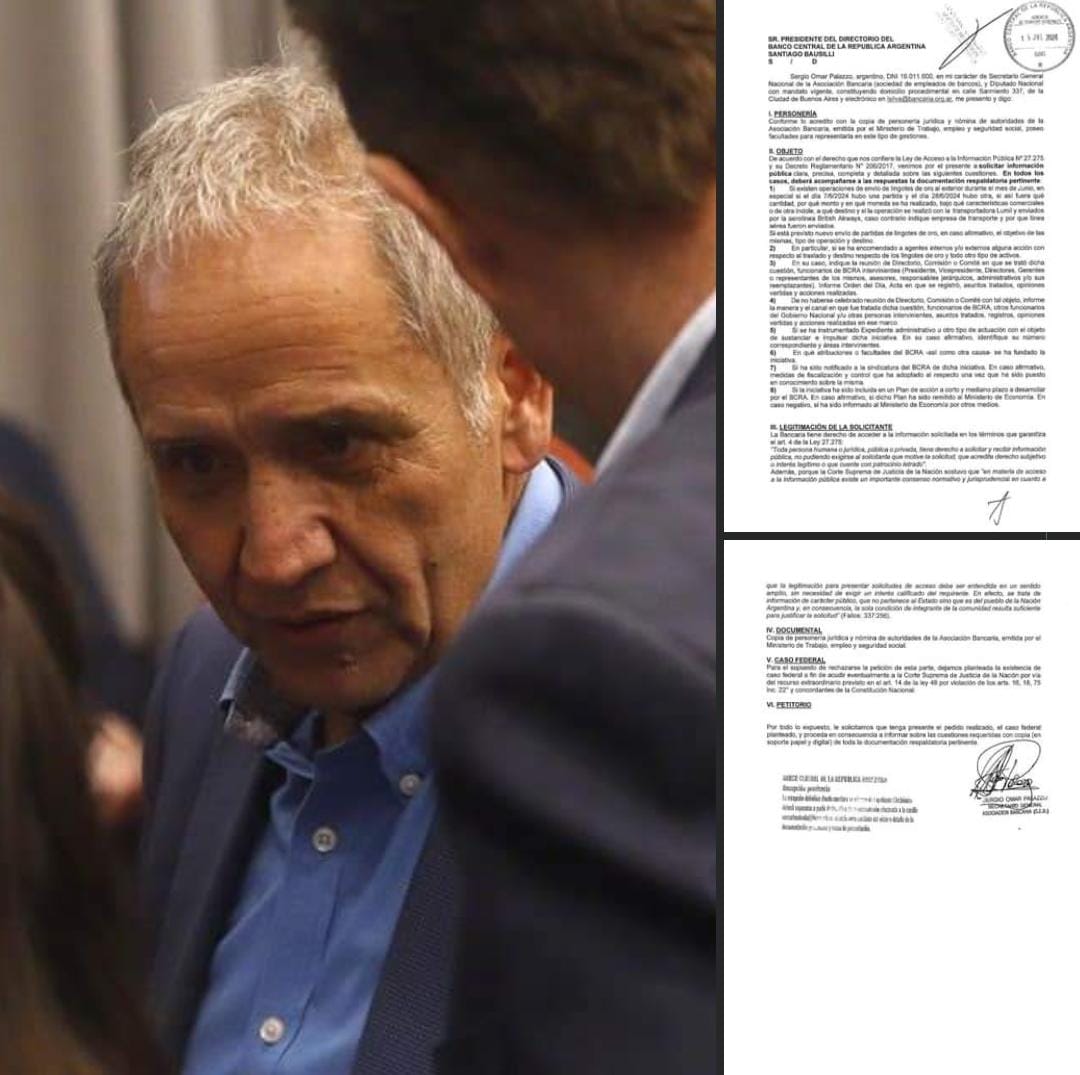 ¡Alerta! La Bancaria denuncia la salida irregular de oro de las reservas nacionales.