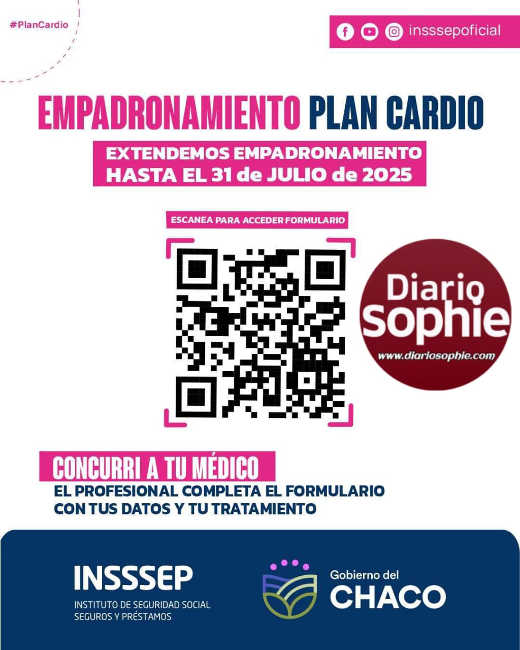 INSSSEP EXTIENDE EL EMPADRONAMIENTO DEL PLAN CARDIOVASCULAR HASTA FIN DE MES