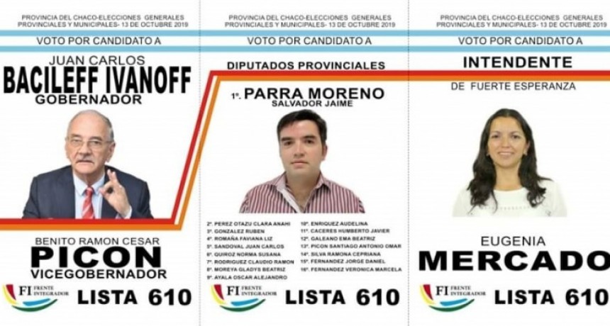 Fuerte Esperanza: El Frente Integrador presentó su boleta