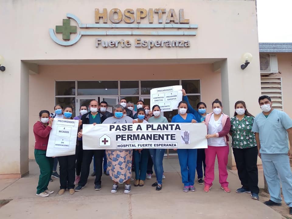 Fuerte Esperanza: Personal de Salud Pública reclama pase a Planta y Salarios Dignos.