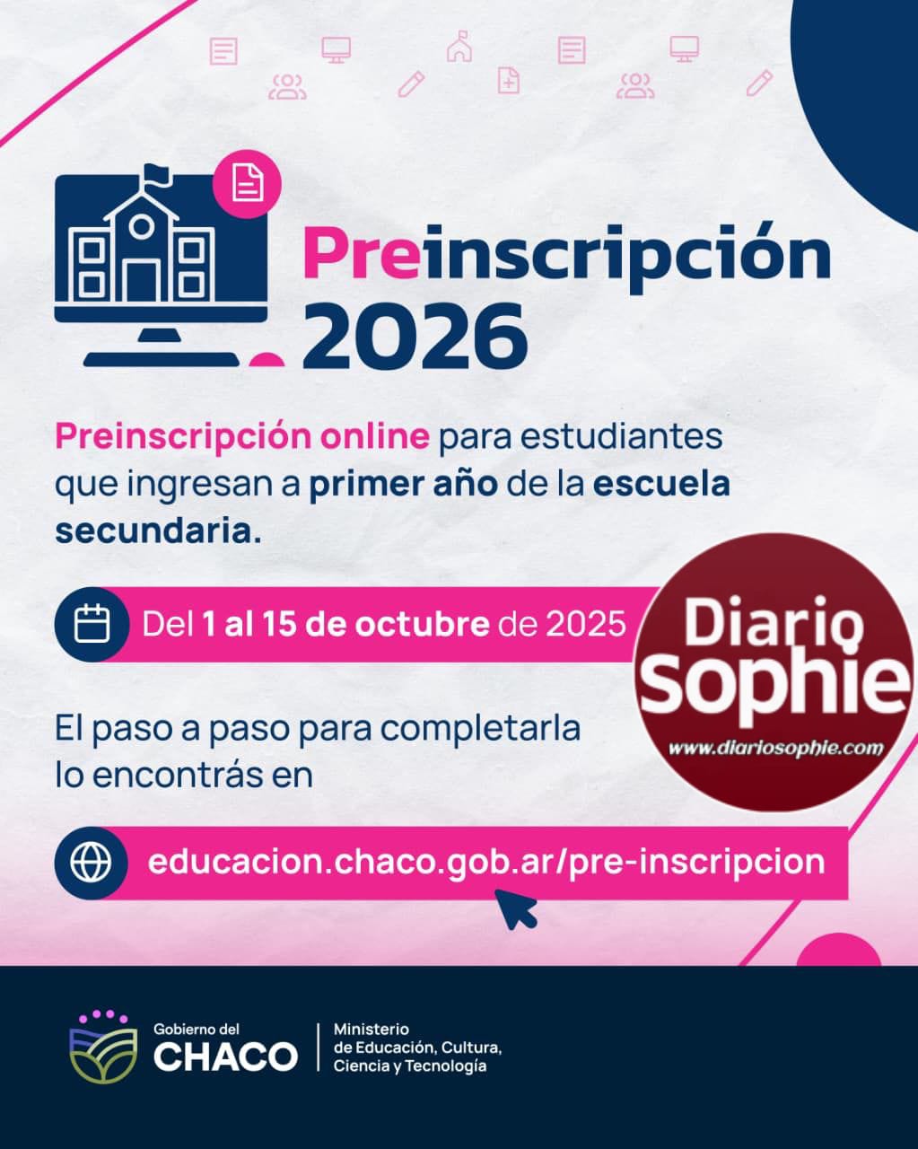 EL 1° DE OCTUBRE ABRE LA PREINSCRIPCIÓN ONLINE AL NIVEL SECUNDARIO