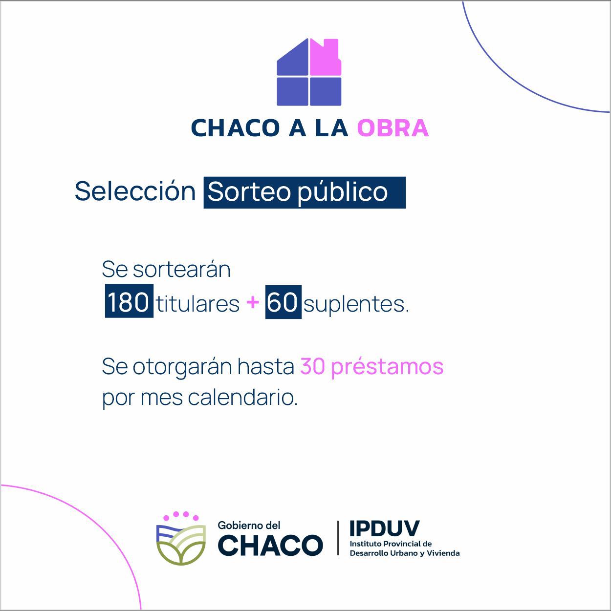 CHACO A LA OBRA: GRAN EXPECTATIVA POR LA LÍNEA DE CRÉDITO DEL IPDUV