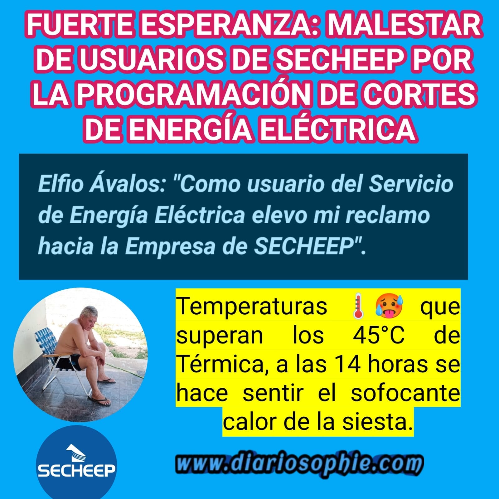 Fuerte Esperanza: Malestar de Usuarios de SECHEEP por cortes Programados.