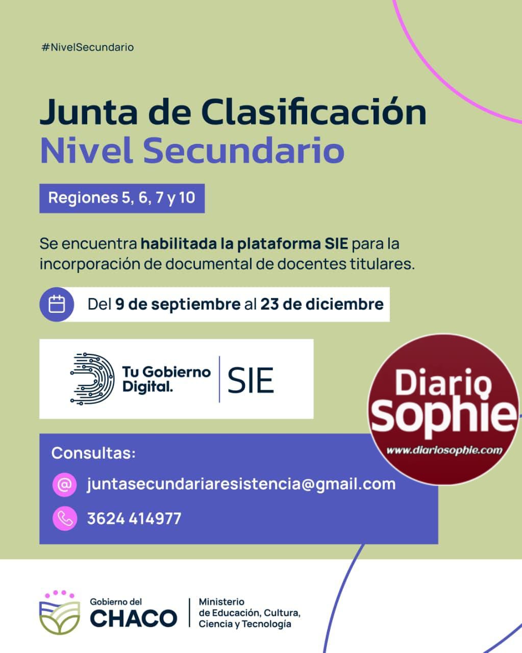 NIVEL SECUNDARIO: DOCENTES TITULARES YA PUEDEN INCORPORAR DOCUMENTAL EN SIE