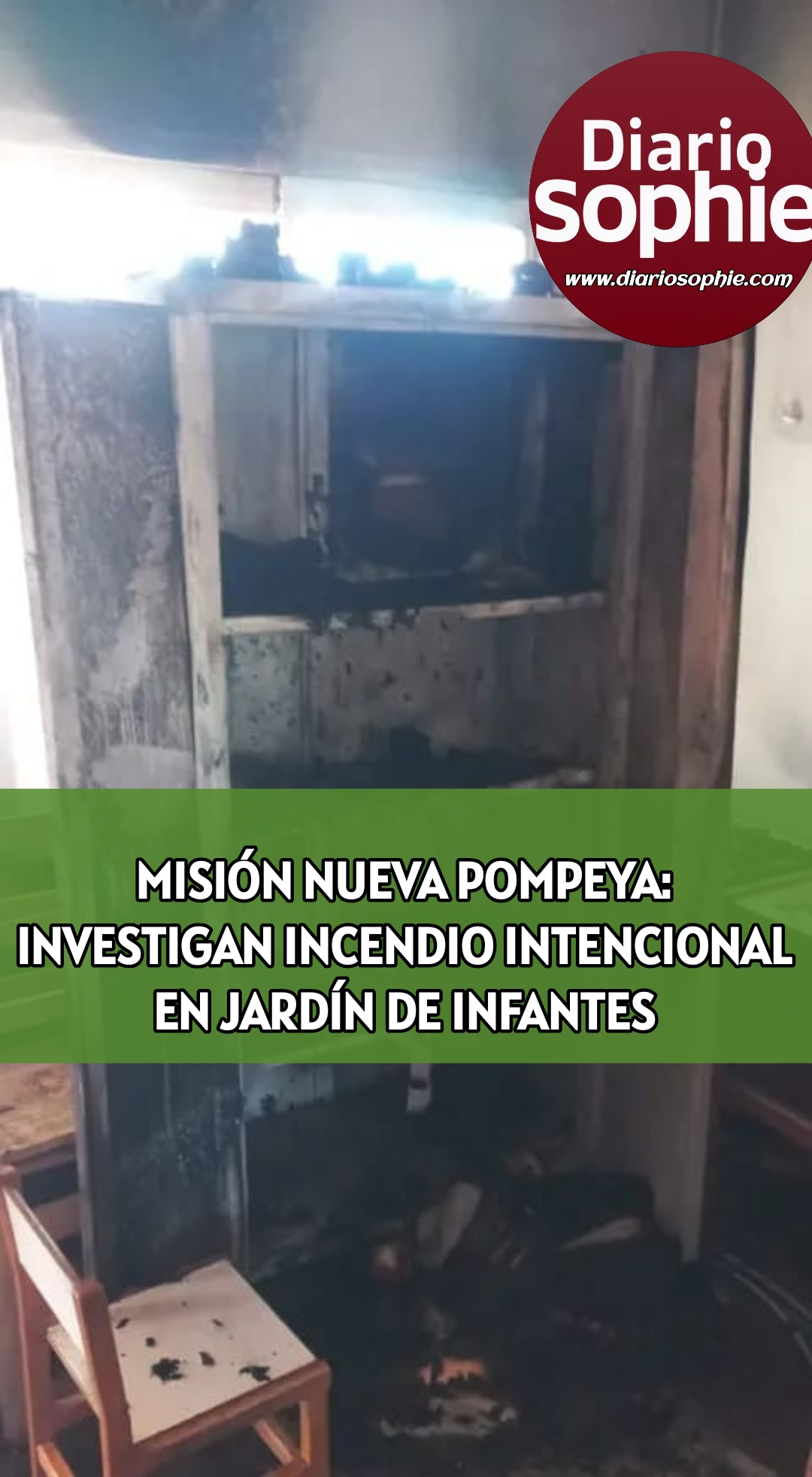 MISIÓN NUEVA POMPEYA: INVESTIGAN INCENDIO INTENCIONAL EN JARDÍN DE INFANTES