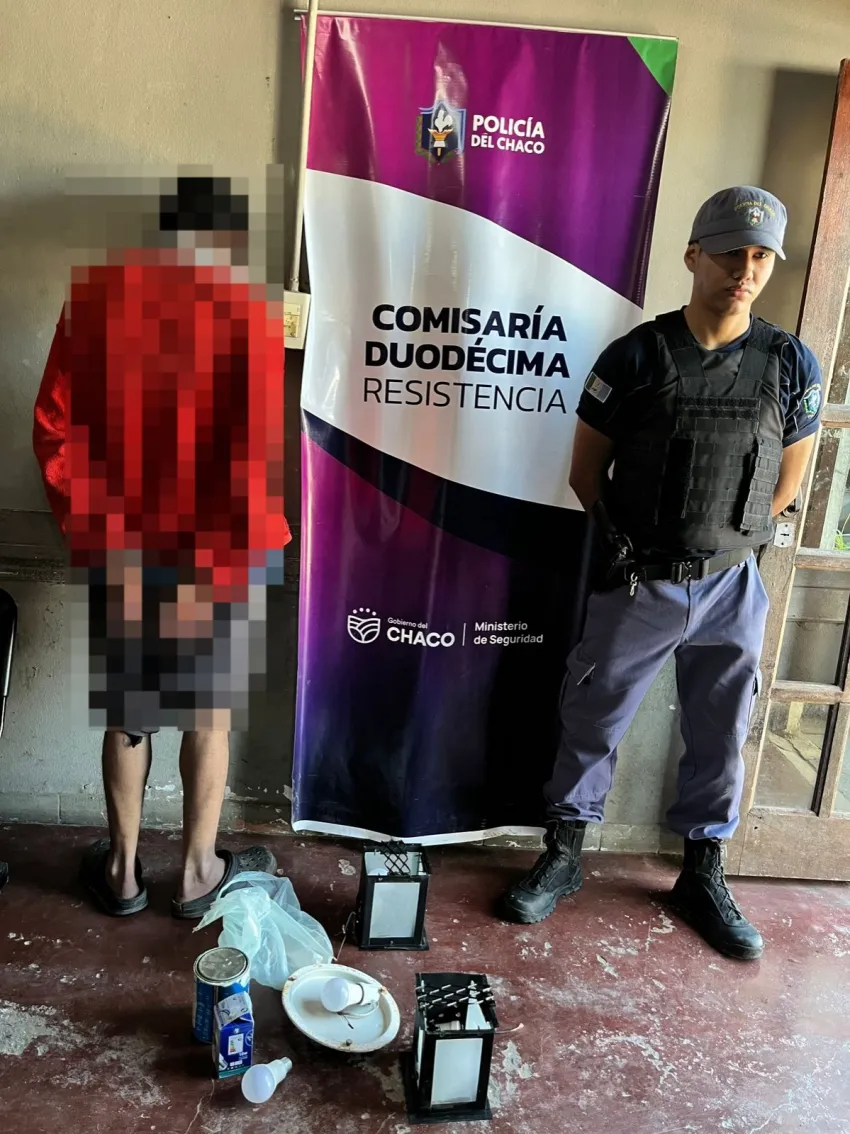 ATRAPARON A UN LADRÓN QUE ROBÓ FOCOS Y FAROS DE UN CAFÉ DEL BARRIO PAYKIN