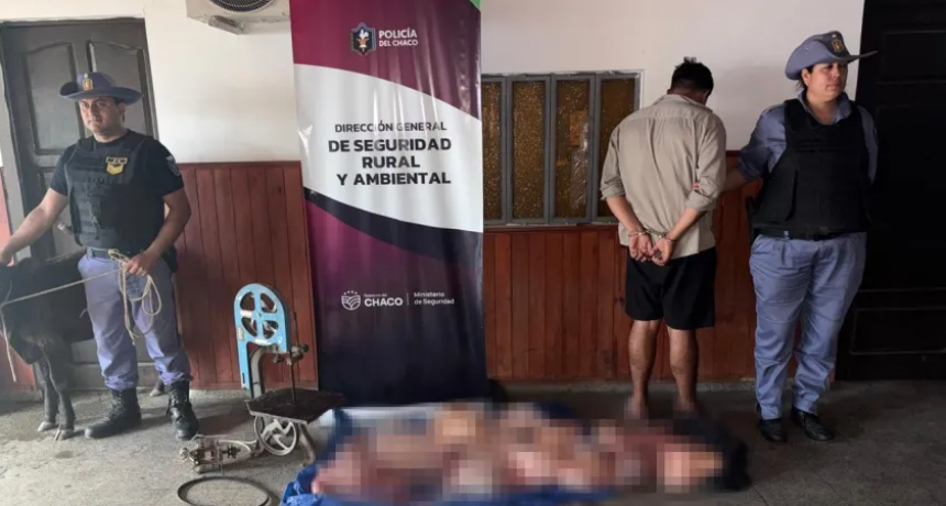 EN HORAS, CAYERON DOS HOMBRES POR ABIGEATO: 30 KILOS DE CARNE, ARMAS Y UNA FUGA FALLIDA